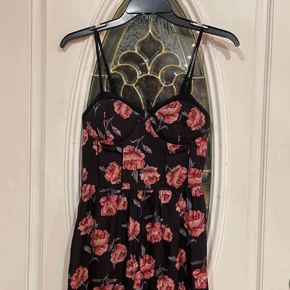 spaghetti strap floral jumpsuit